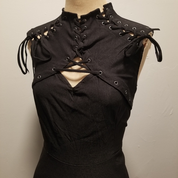 KILLSTAR TIED UP LACE UP DRESS GOTH DOLLS KILL BABE WITCH CLUB PLUS SEXY PUNK - Picture 7 of 9